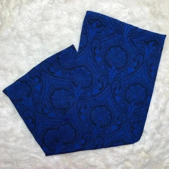 Wrap  Scarf Floral Blue And Black - Picture 1 of 11